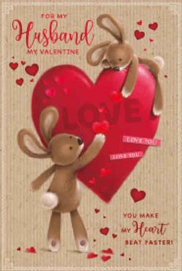 Love Heart Husband Valentine's Day Card