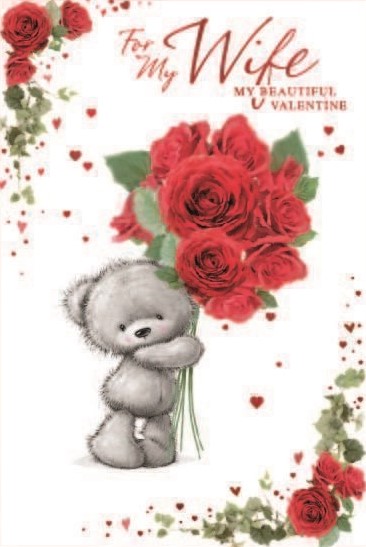 Red Roses Wife Valentine's Day Card