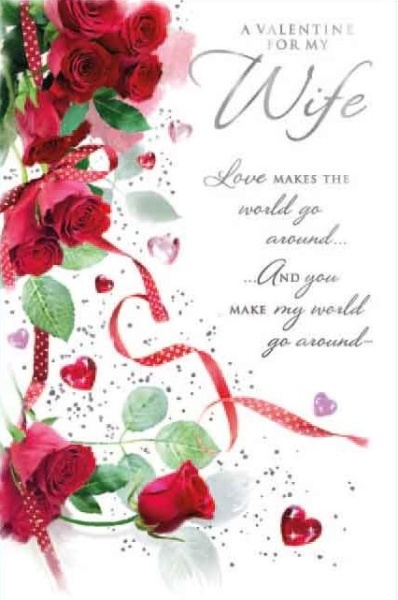 Red Roses Wife Valentine's Day Card