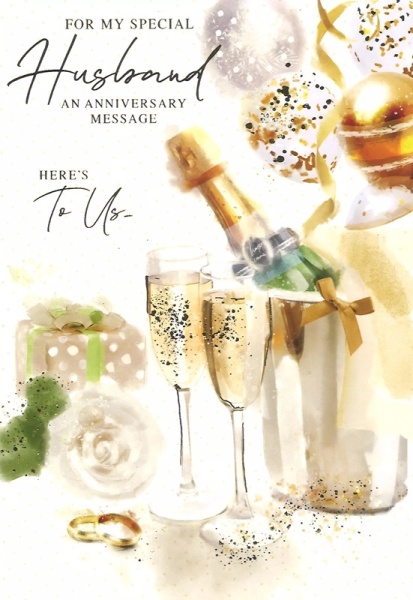 Champagne Husband Anniversary Card