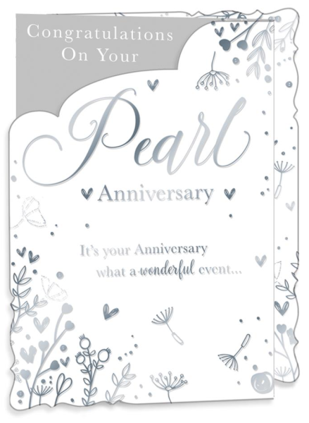 Flowers Pearl Anniversary Card