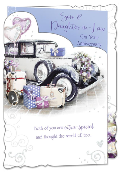 Classic Car Son & Daughter-In-Law Anniversary Card