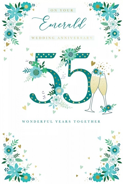 Flowers Emerald Anniversary Card