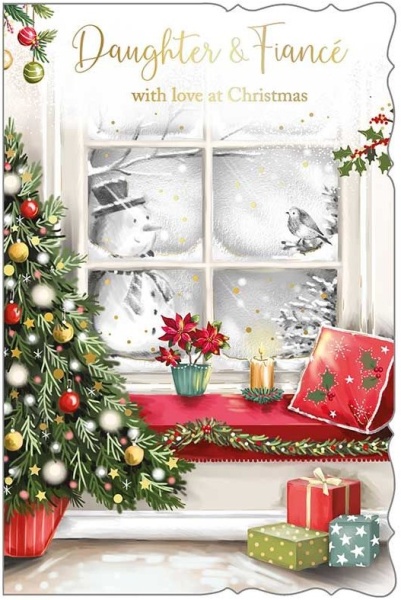 Winter Window Daughter & Fiance Christmas Card