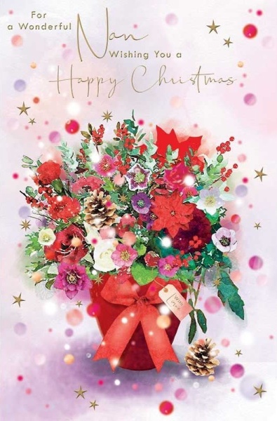 Christmas Flowers Nan Christmas Card