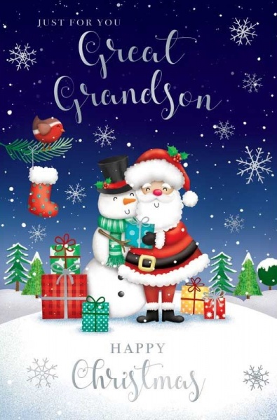 Just For You Great-Grandson Christmas Card