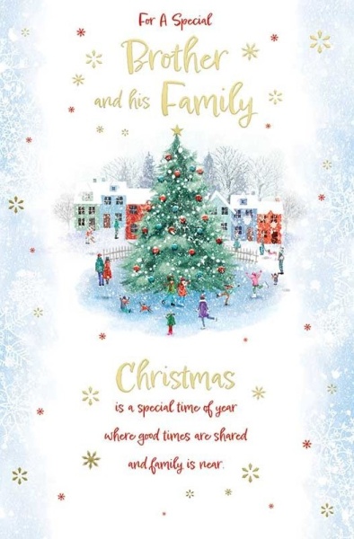 Christmas Village Brother & Family Christmas Card