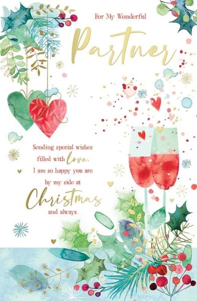 Holly & Hearts Partner Christmas Card