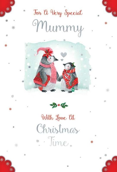 Penguins Mummy Christmas Card