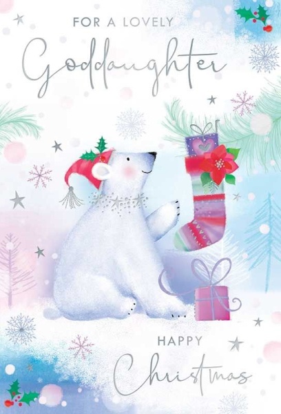 Polar Bear God-Daughter Christmas Card