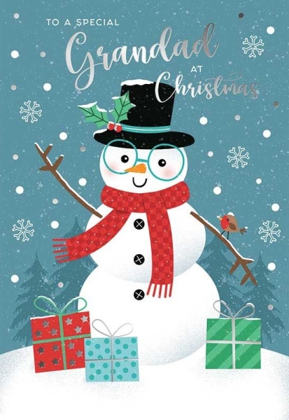 Snowman Grandad Christmas Card