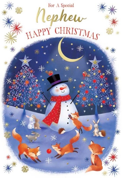 Snowman & Friends Nephew Christmas Card