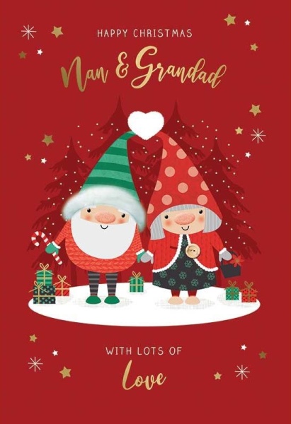 Christmas Heart Nan & Grandad Christmas Card