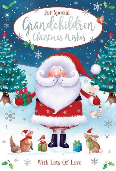 Santa Grandchildren Christmas Card