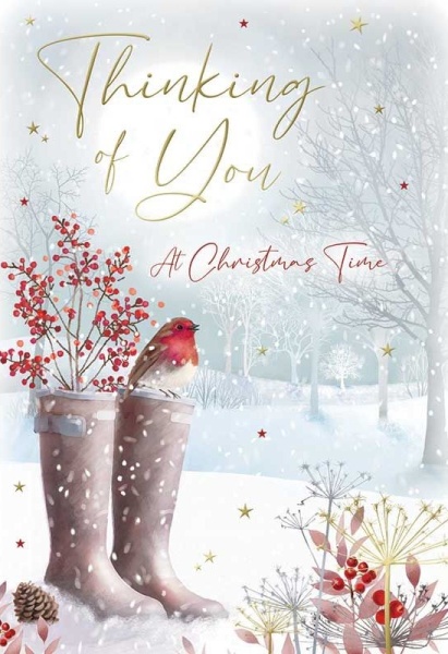 Winter Wellies Thinking Of You Card