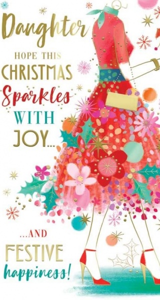 Sparkles With Joy Daughter Christmas Card