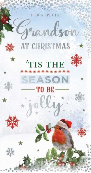 'Tis The Season Grandson Christmas Card