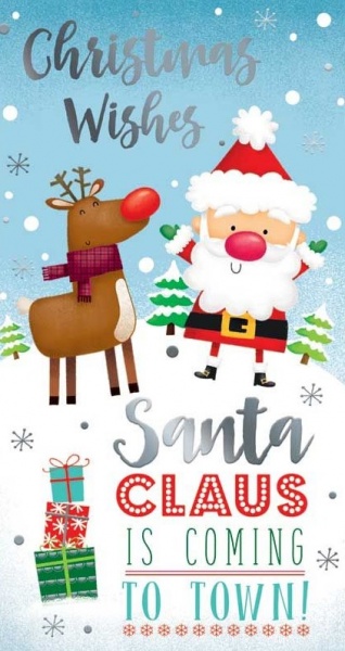 Santa Claus Is Coming To Town Christmas Card