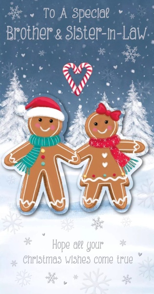 Gingerbread Couple Brother & Sister-In-Law Christmas Card