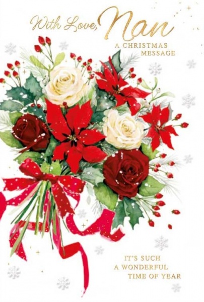 Roses Nan Christmas Card