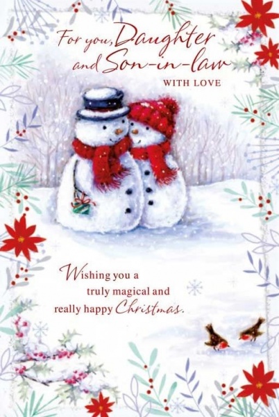 Snowmen Daughter & Son-In-Law Christmas Card