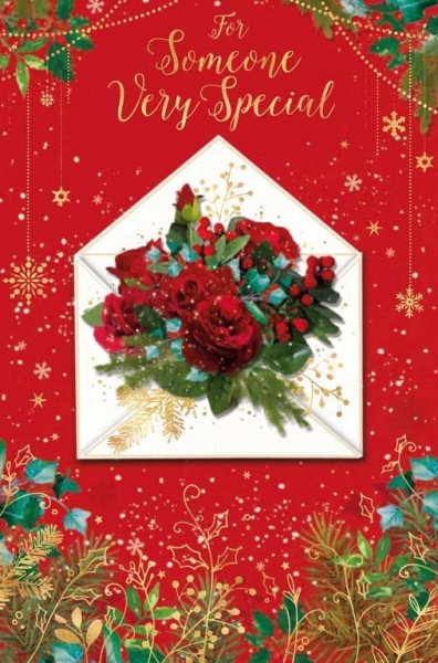 Red Roses Someone Special Christmas Card