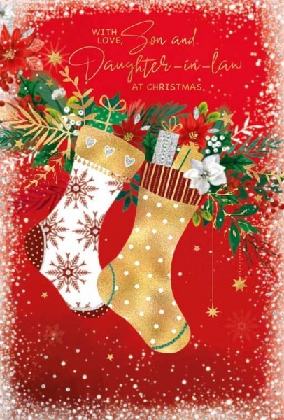 Christmas Stockings Son & Daughter-In-Law Christmas Card