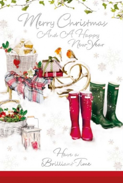 Winter Wellies Christmas Card