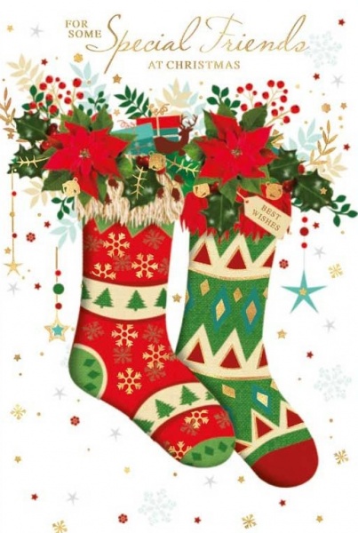 Christmas Stockings Special Friends Christmas Card