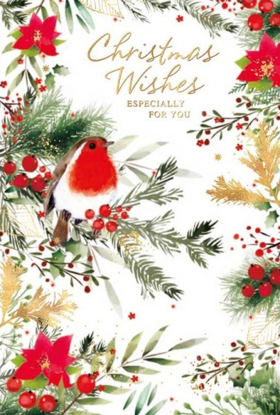 Robin & Berries Christmas Card