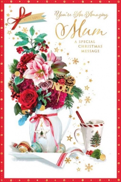 Noel Flowers Mum Christmas Card