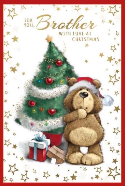 Tinsel Christmas Tree Brother Christmas Card