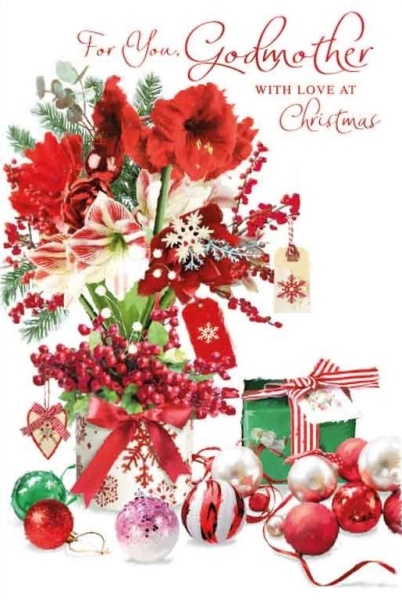 Baubles & Berries Godmother Christmas Card