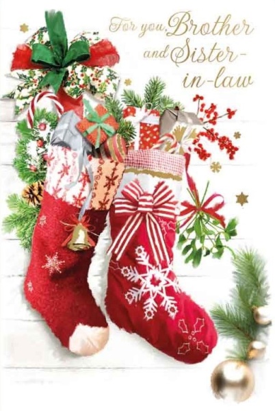 Christmas Stockings Brother & Sister-In-Law Christmas Card