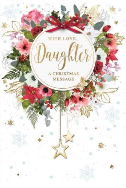 Christmas Wreath Daughter Christmas Card