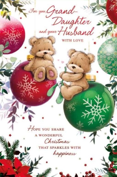 Baubles Grand-Daughter & Husband Christmas Card