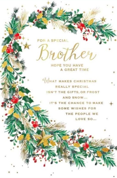 Festive Garland Brother Christmas Card