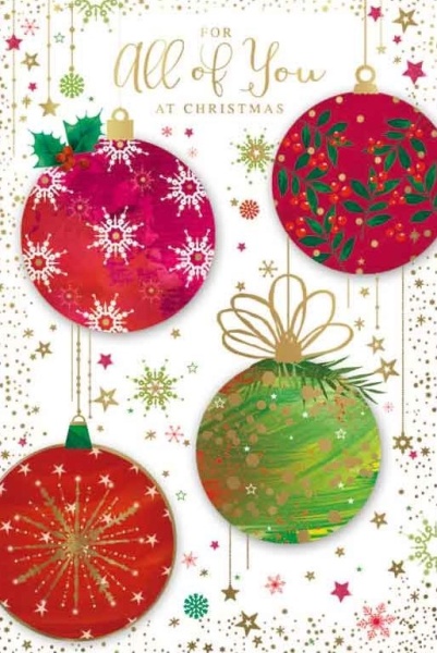 Baubles All Of You Christmas Card