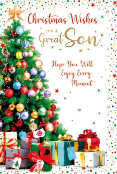 Bright Christmas Tree Son Christmas Card