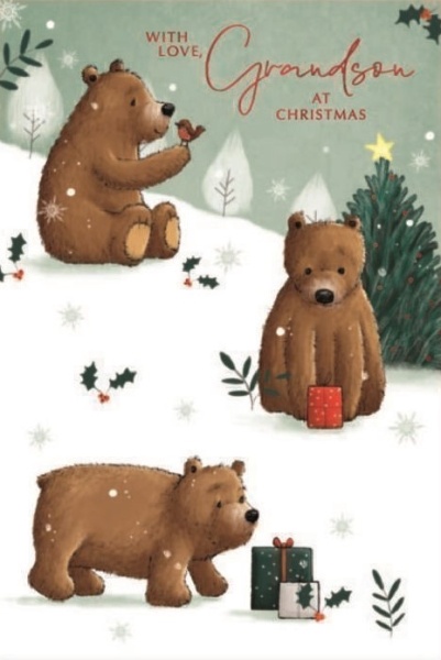 Christmas Bears Grandson Christmas Card