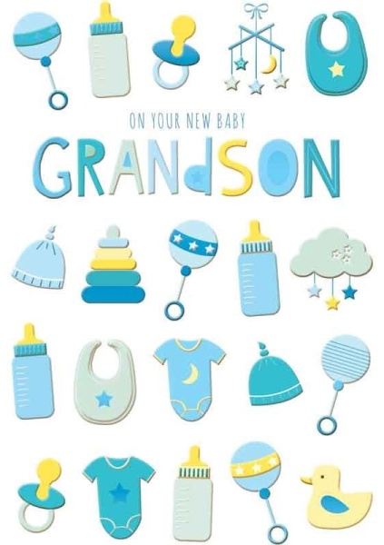 Grandson Icons New Baby Grandson Card