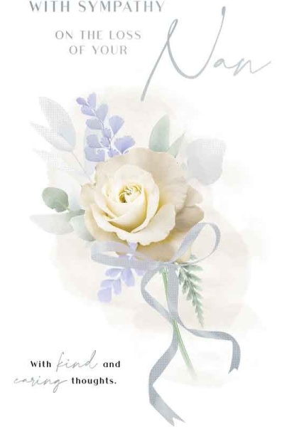 White Rose Nan Sympathy Card