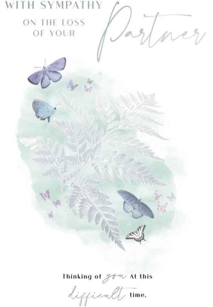 Butterflies & Fern Partner Sympathy Card