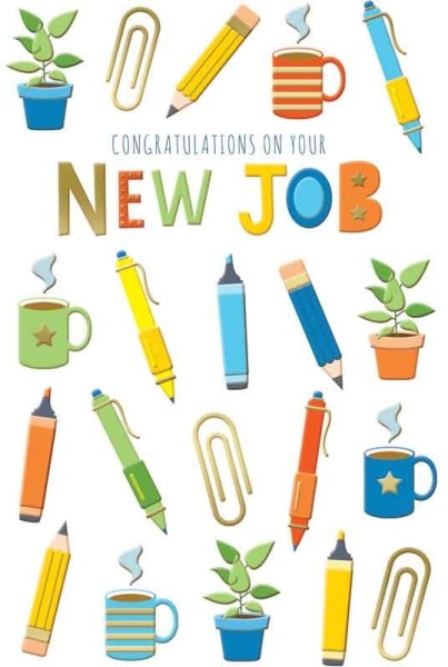 New Job Icons Good Luck Card