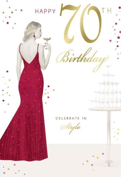 Elegance 70th Birthday Card