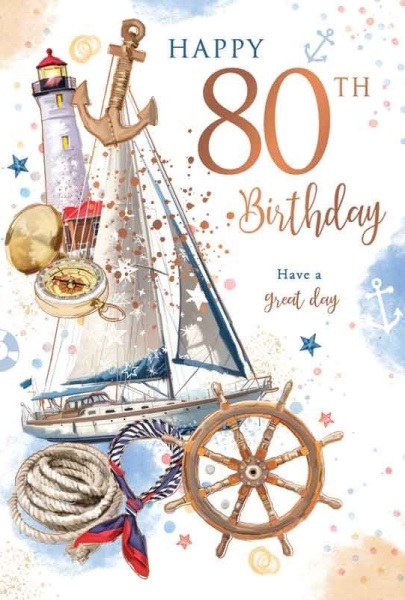 Sailing 80th Birthday Card