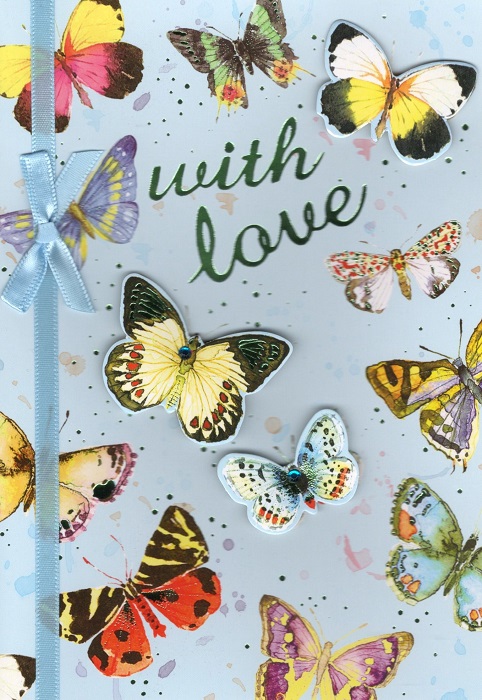 Blue Butterflies Birthday Card