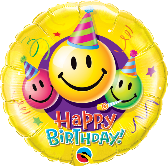 Smiley Faces 18'' Foil Birthday Balloon