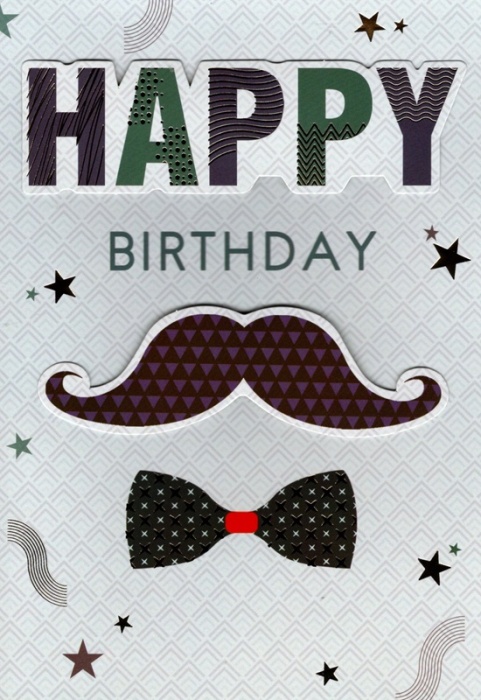 Moustache Birthday Card