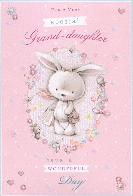 Pretty Bunny Grand-Daughter Birthday Card